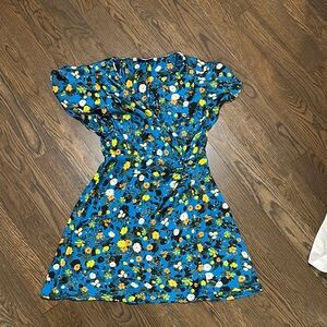 Zara Blue Floral Mini Dress Size M